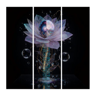 Flower: Digital Awakening | Triple Painting Triptych