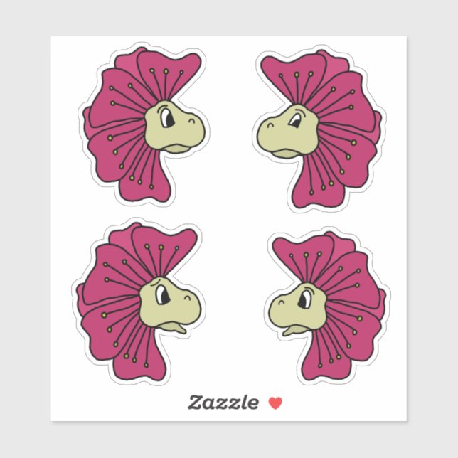 Flower dino Expressions Faces Sticker (Sheet)