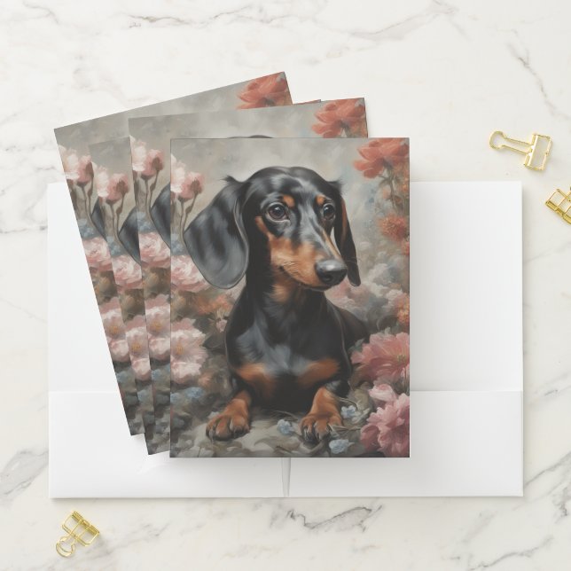 Flower Dog Breed Portraits 10 Pocket Folder (In Situ)