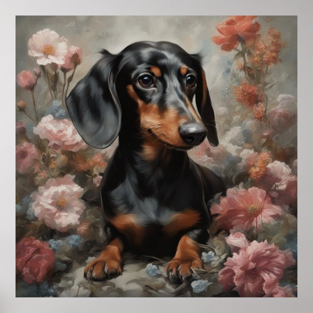 Flower Dog Breed Portraits 10 Poster (Front)