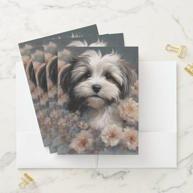 Flower Dog Breed Portraits 6 Pocket Folder (In Situ)
