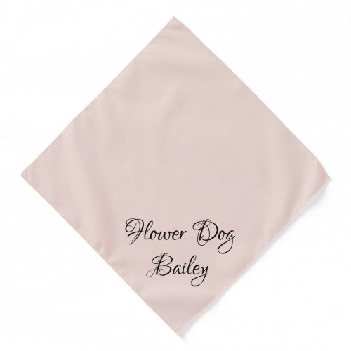 Flower dog wedding dog ring bearer blush pink name bandana