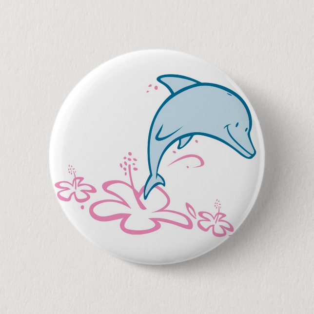 Flower Dolphin Button (Front)