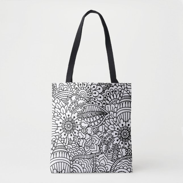 Flower Doodle 2 Tote Bag (Front)