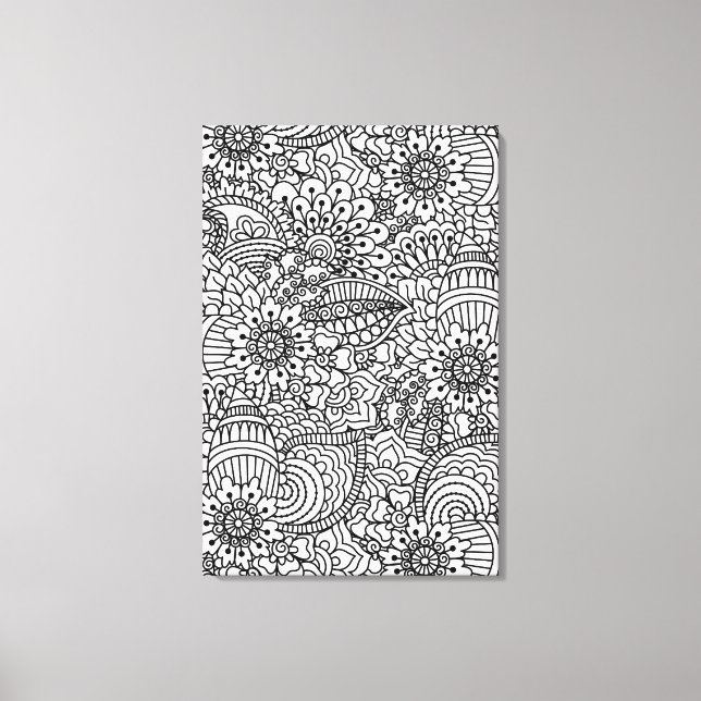 Flower Doodle 6 Canvas Print (Front)
