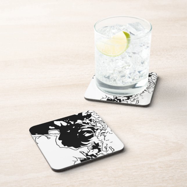 Flower Doodle Beverage Coaster (Right Side)