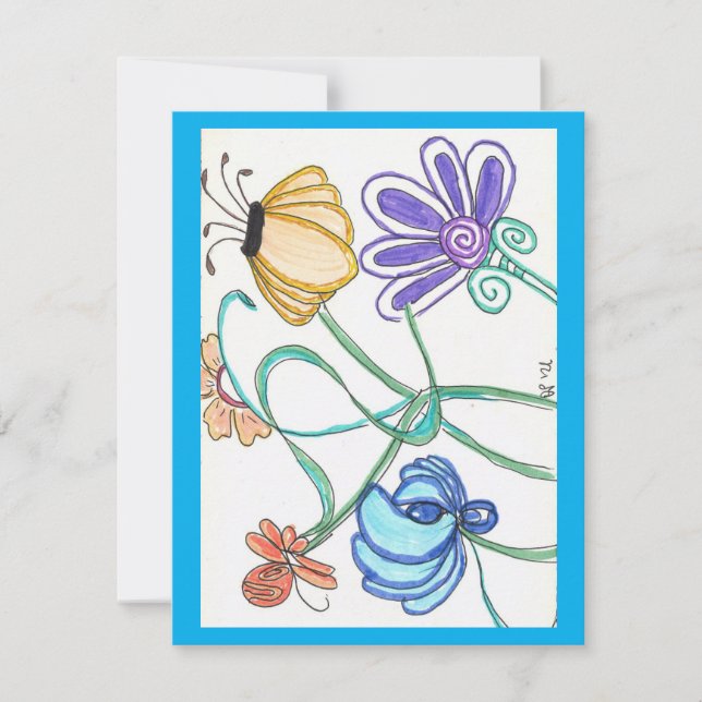 Flower Doodle - Blank card (Front)