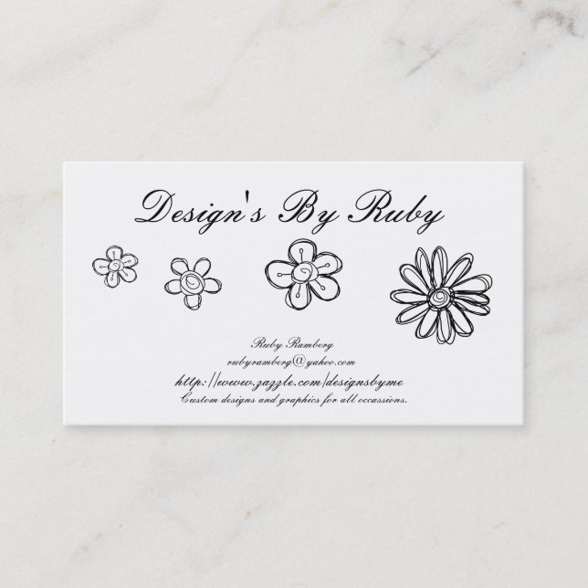 Flower Doodle Business Card (Front)