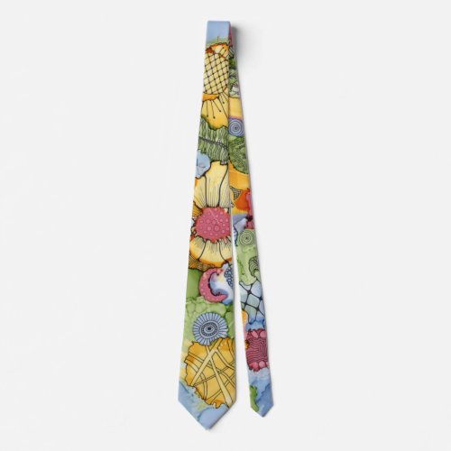 Flower Doodle Neck Tie