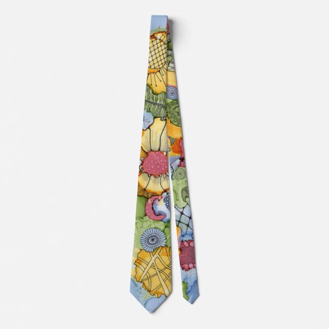Flower Doodle Neck Tie (Front)