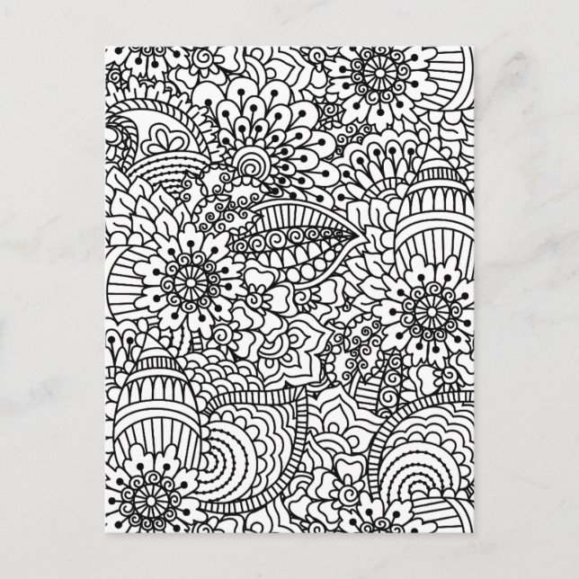 Flower Doodle Postcard (Front)