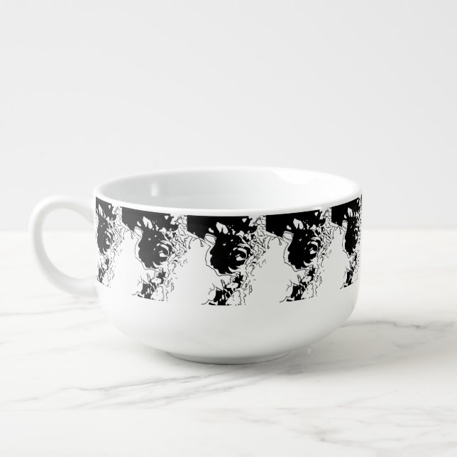 Flower Doodle Soup Mug (Right)