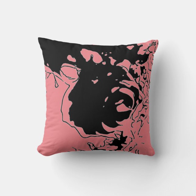 Flower Doodle Throw Pillow (Front)