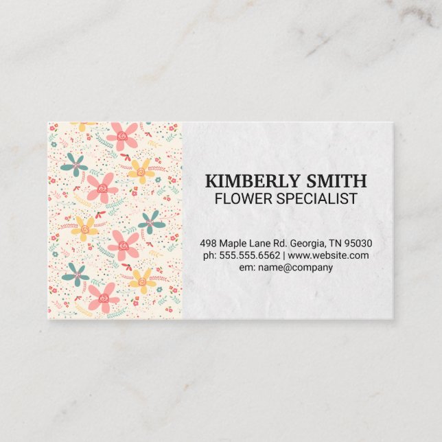Flower Doodles Business Card (Front)