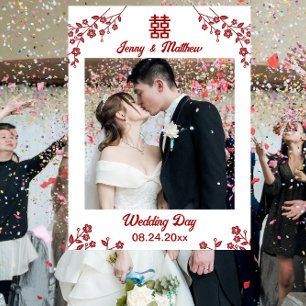 Flower Double Xi Chinese Wedding Photo Props Foam Board