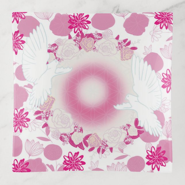 flower dove trinket tray (Front)
