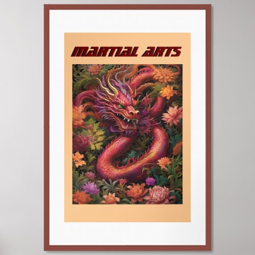 Flower Dragon Framed Art