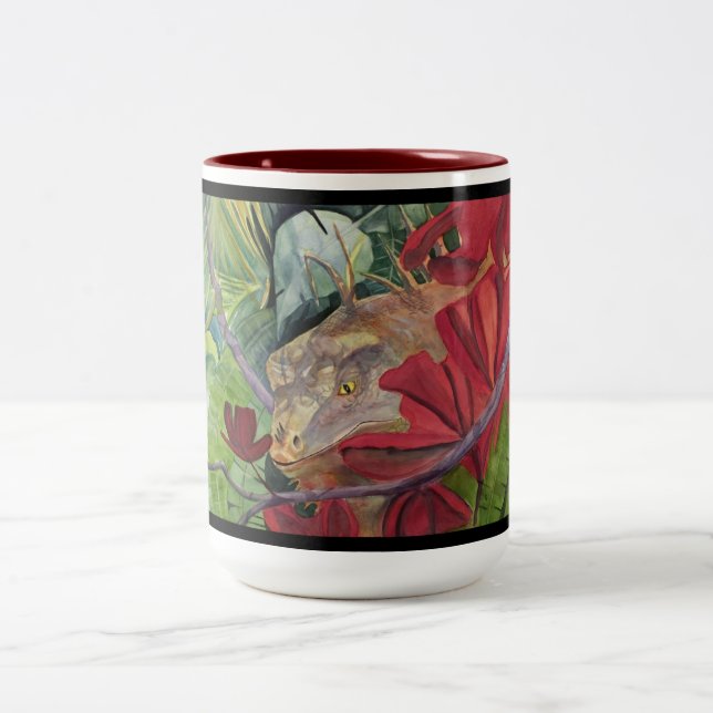 Flower Dragon Iguana Mug (Center)