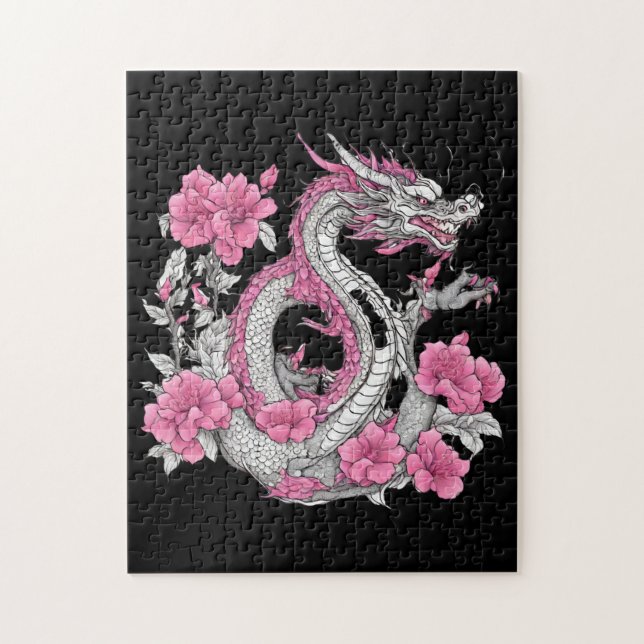 Flower Dragon Jigsaw Puzzle (Vertical)