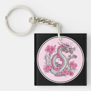 Flower Dragon Keychain
