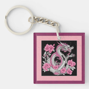 Flower Dragon Keychain