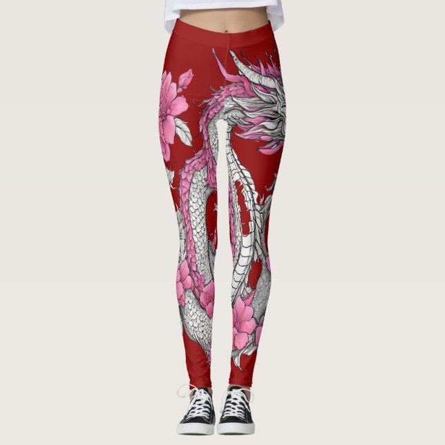 Flower Dragon Leggings (Front)