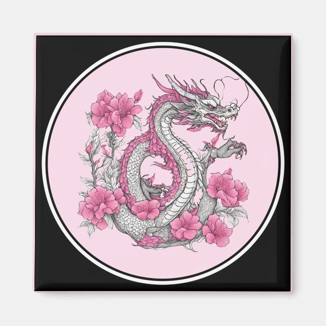 Flower Dragon Magnet (Front)