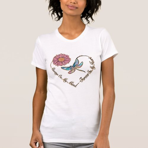 Flower Dragonfly Quote Love T_Shirt