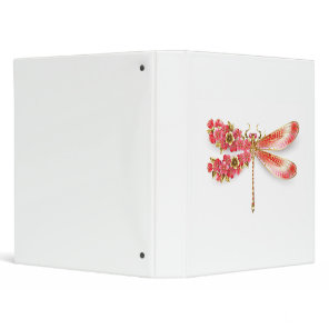 Flower dragonfly with jewelry sakura 3 ring binder