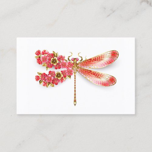 Flower dragonfly with jewelry sakura appointment card