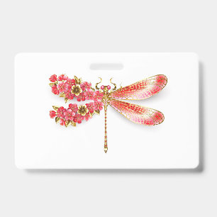 Flower dragonfly with jewelry sakura badge