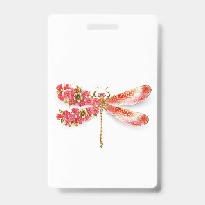 Flower dragonfly with jewelry sakura badge