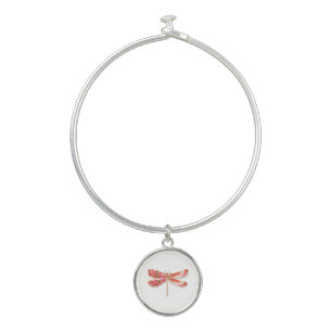 Flower dragonfly with jewelry sakura bangle bracelet
