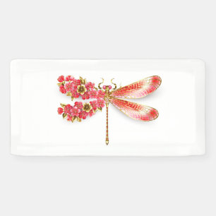Flower dragonfly with jewelry sakura banner