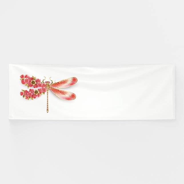 Flower dragonfly with jewelry sakura banner (Horizontal)