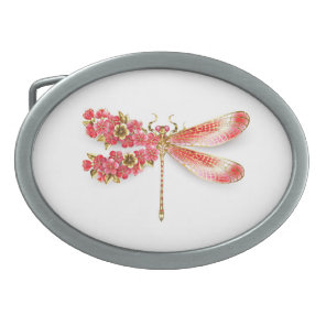 Flower dragonfly with jewelry sakura belt buckle