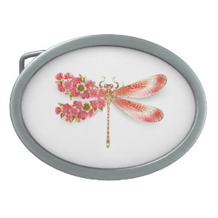 Flower dragonfly with jewelry sakura belt buckle