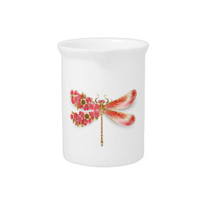 Flower dragonfly with jewelry sakura beverage pitcher