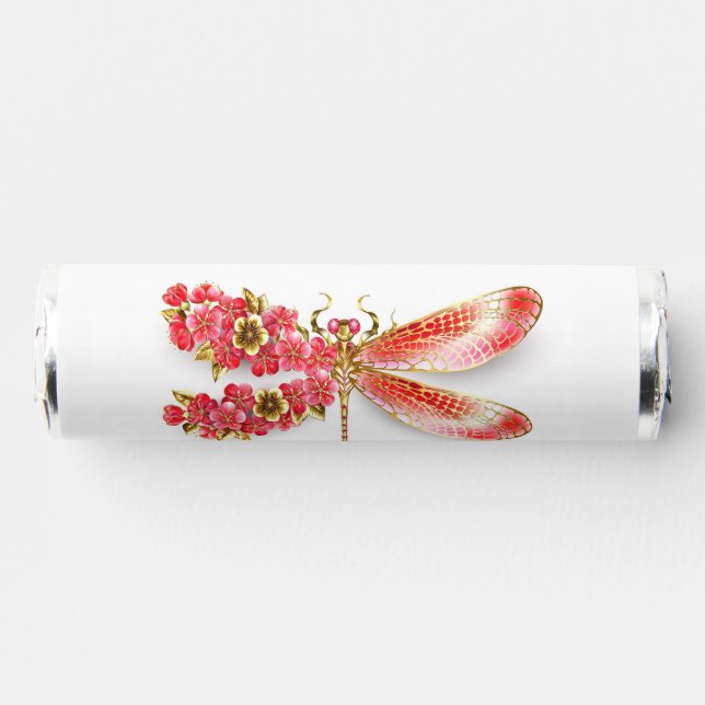 Flower dragonfly with jewelry sakura breath savers® mints (Front)