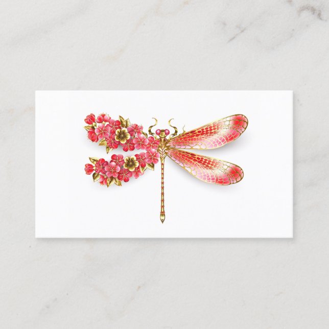 Flower dragonfly with jewelry sakura business card (Front)