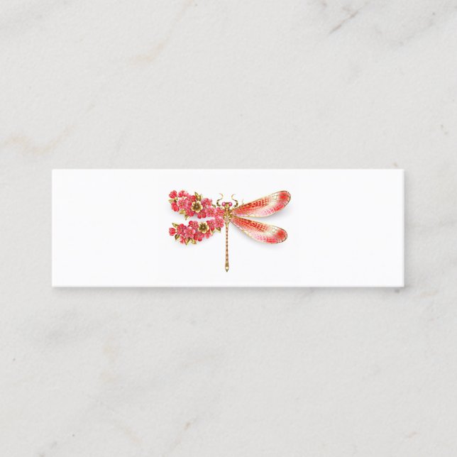 Flower dragonfly with jewelry sakura calling card (Front)