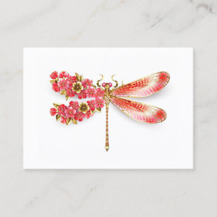 Flower dragonfly with jewelry sakura calling card