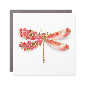 Flower dragonfly with jewelry sakura car magnet