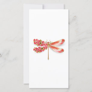 Flower dragonfly with jewelry sakura card