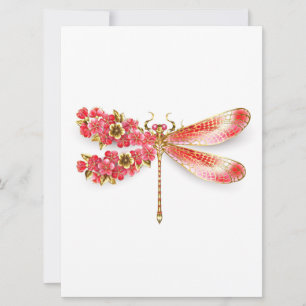 Flower dragonfly with jewelry sakura card