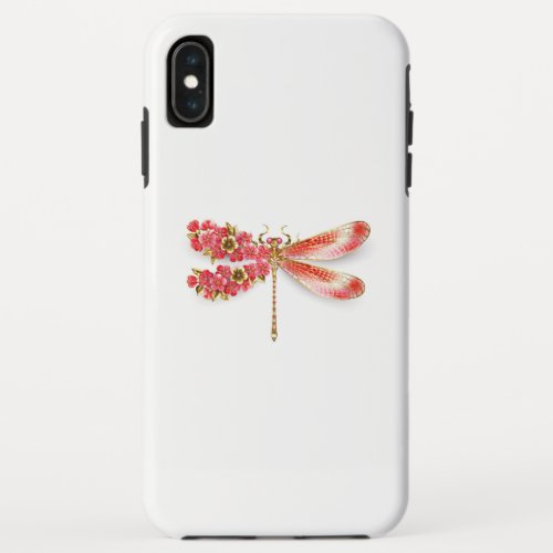 Flower dragonfly with jewelry sakura iPhone XS max case
