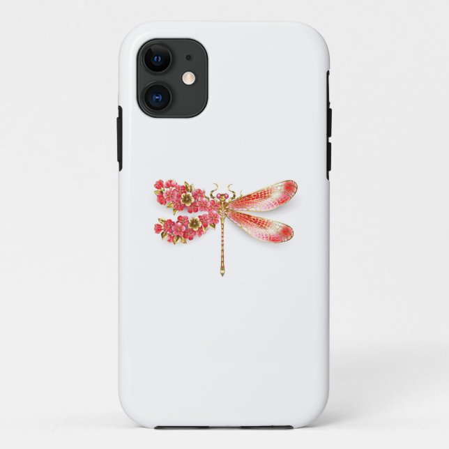 Flower dragonfly with jewelry sakura Case-Mate iPhone case (Back)
