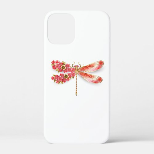 Flower dragonfly with jewelry sakura iPhone 12 mini case