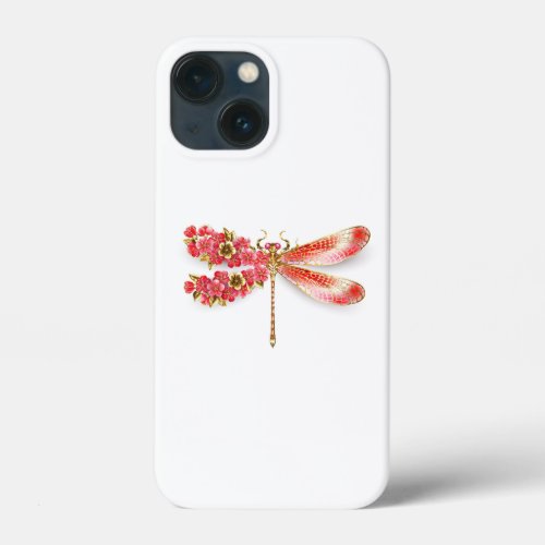 Flower dragonfly with jewelry sakura iPhone 13 mini case