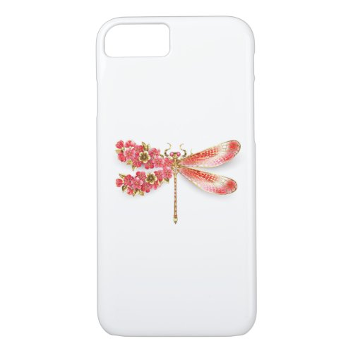 Flower dragonfly with jewelry sakura iPhone 87 case